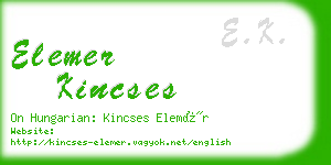 elemer kincses business card
